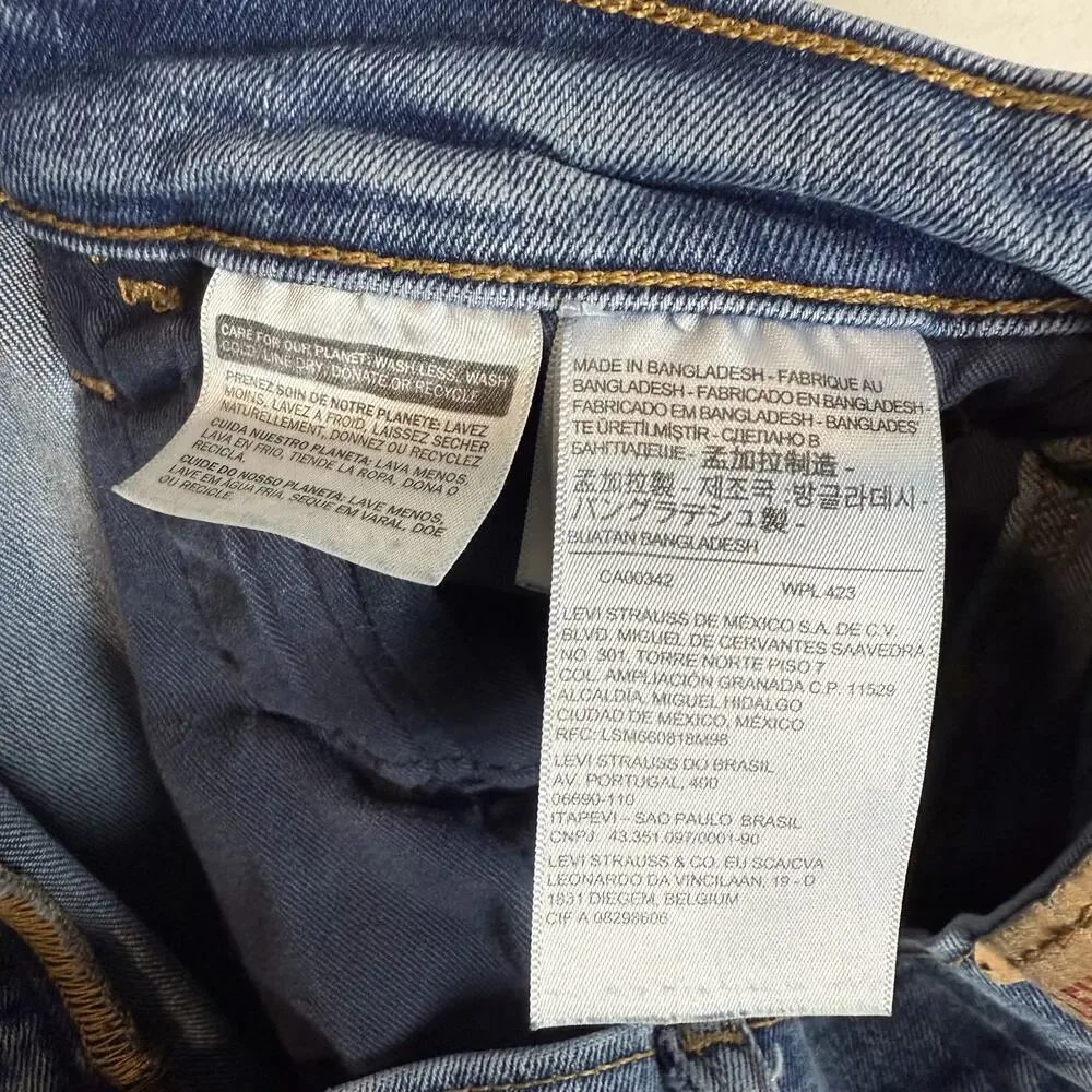Levi's Jeans Mens 32x31 Blue Denim Stretch‎ Distressed Workwear Fit Straight Leg
